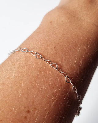 pulseira minimalista e delicada em prata 925 coração